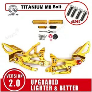 レーシングフットレストリアセット + M8 取り付けボルト Ducati Panigale V4 2018 - 2021 用 Racing Footrest Rearsets + M8 Mounting Bolts For Ducati Panigale V4 2018 - 2021 【並行輸入品】
