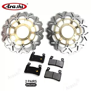 嵐 フロント ブレーキ ディスク ローター + 有機ブレーキパッド ホンダ CBR600RR 2003 2004 Arashi Front Brake Disc Rotor + Organic Brake Pads For Honda CBR600RR 2003 2004 【並行輸入品】