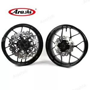 ホンダ CBR600RR 2007 - 2017 ブラックリムフロントリアホイールリムとブレーキローター For Honda CBR600RR 2007 - 2017 Black Rims Front Rear Wheel Rim and Brake Rotor 【並行輸入品】|カスタムパーツ WORLD倉庫