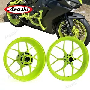 ホンダ CBR600RR 2007-2022 CBR600 嵐ネオンイエローフロントリアホイールリム For Honda CBR600RR 2007-2022 CBR600 Arashi Neon Yellow Front Rear Wheel Rim 【並行輸入品】|カスタムパーツ WORLD倉庫