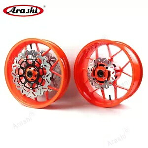 ホンダ CBR600RR 2007-2017 フロントリアホイールリムとブラックブレーキディスクローター用 For Honda CBR600RR 2007-2017 Front Rear Wheel Rim and Black Brake Disc Rotor 【並行輸入品】
