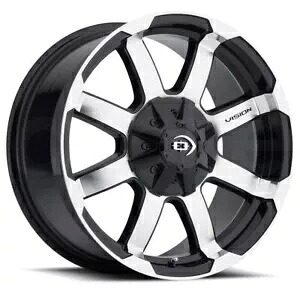17x8.5 Vision 413 Valor 8x170 0 ブラック機械加工ホイール リム 125.2 1 本 One 17x8.5 Vision 413 Valor 8x170 0 Black Machined Wheel Rim 125.2 【並行輸入品】