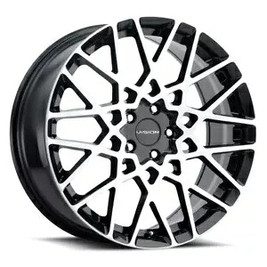 18x8 Vision 474 リコイル 5x108 38 ブラック機械加工ホイール リム 73.1 個 1 個 One 18x8 Vision 474 Recoil 5x108 38 Black Machined Wheel Rim 73.1 【並行輸入品】
