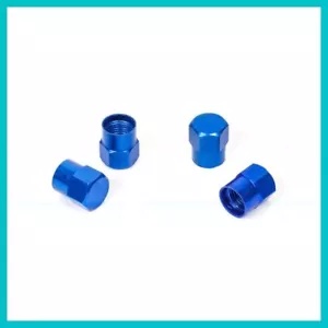 車、トラック、バイク用ホイールリムタイヤブルーバルブステムキャップ4個 4 pieces Wheel Rim Tire Blue Valve Stem Cap for Car Truck Bike 【並行輸入品】