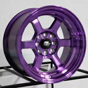 15x8 MST タイム アタック 4x100/4x114.3 0 コズミック パープル ホイール リム 73.1 1 本 One 15x8 MST Time Attack 4x100/4x114.3 0 Cosmic Purple Wheel Rim 73.1 【並行輸入品】