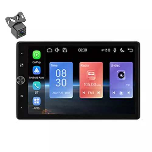 Apple CarPlay Android Auto用タッチスクリーンカーステレオラジオHD MP5プレーヤー、カム付き Touch Screen Car Stereo Radio HD MP5 Player For Apple CarPlay Android Auto W/Cam 【並行輸入品】