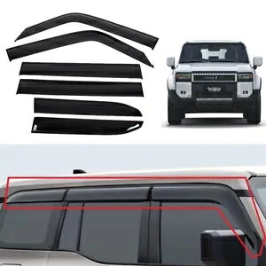 2024 トヨタ プラド ランドクルーザー LC250 ブラック サイド ウィンドウ バイザー サン レイン シールド用 For 2024 Toyota Prado Land cruiser LC250 Black Side Window Visor Sun Rain Shield 【並行輸入品】