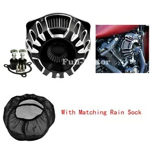 ブラック Sucke エアフィルター インテーククリーナー レインソックス付き ハーレー M8 2017-2020 に適合 Black Sucke Air Filter Intake Cleaner w/ Rain Sock Fit For Harley M8 2017-2020 【並行輸入品】