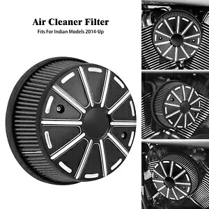 CNC ブラック エア クリーナー フィルター ラウンド インテーク インディアン 14-23 チーフ チーフテン用 CNC Black Air Cleaner Filter Round Intake Fit For Indian 14-23 Chief Chieftain 【並行輸入品】