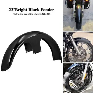 グロスブラック 120/23 インチラップフロントフェンダーハーレーツーリンググライド FLH 1996-2022 に適合 Gloss Black 120/23" Wrap Front Fender Fit For Harley Touring Glide FLH 1996-2022 【並行輸入品】｜カスタムパーツ WORLD倉庫