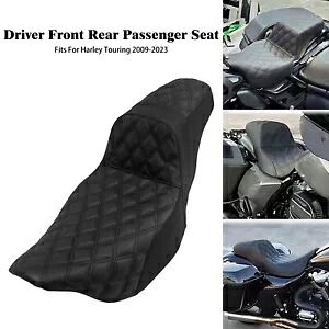 ライダー&助手席ツーアップサドルハーレーツーリングストリートエレクトラグライドに適合 Rider & Passenger Seat Two Up Saddle Fit For Harley Touring Street Electra Glide 【並行輸入品】|カスタムパーツ WORLD倉庫