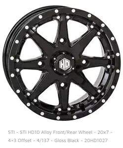 X4 STI 20" ホイール ブラック 20X7 CAN-AM マーベリック ターボ ホンダ パイオニア 4X137 20HD1027 X4 STI 20" WHEELS BLACK 20X7 CAN-AM MAVERICK TURBO HONDA PIONEER 4X137 20HD1027 【並行輸入品】|カスタムパーツ WORLD倉庫