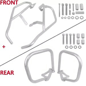 シルバー フロント&リア クラッシュ バー エンジン ガード ハイウェイ BMW K1600GT K1600GTL 11-24用 Silver Front&Rear Crash Bars Engine Guard Highway For BMW K1600GT K1600GTL 11-24 【並行輸入品】