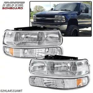1999-2002 シボレー シルバラード 2000-2006 タホ サバーバン 1500 2500 ヘッドライト 4 個 For 1999-2002 Chevy Silverado 2000-2006 Tahoe Suburban 1500 2500 Headlights 4pcs 【並行輸入品】