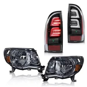 2005-2011 タコマに適合スモークアンバーヘッドライト + LED ブラックテールライト新品 Fit For 2005-2011 Tacoma Smoked Amber Headlights + LED Black Tail Light New 【並行輸入品】｜カスタムパーツ WORLD倉庫 58,080円