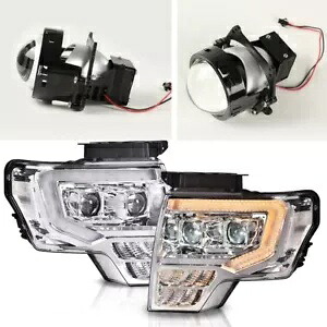 09-14 フォード F150 ダブル LED DRL プロジェクター ヘッドライト ヘッドランプ ペアに適合 Fit For 09-14 Ford F150 Double LED DRL Projector Headlights Headlamps Pair 【並行輸入品】|カスタムパーツ WORLD倉庫