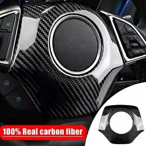 1Pc カーボンファイバーステアリングホイールパネルカバーブラックシボレーカマロ 2016-2023 1Pc Carbon Fiber Steering Wheel Panel Cover Black For Chevrolet Camaro 2016-2023 【並行輸入品】