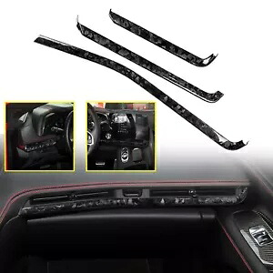 3 個リアルカーボンファイバーインテリアコンソールダッシュボードパネルコルベット C8 Z51 3pcs Real Carbon Fiber Interior Console Dashboard Panel For Corvette C8 Z51 【並行輸入品】