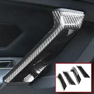 フォルクスワーゲン ティグアン 2017-2021 リアルカーボンファイバー車のドアアームレストストリップトリム For Volkswagen Tiguan 2017-2021 Real Carbon Fiber Car Door Armrest Strip Trim 【並行輸入品】