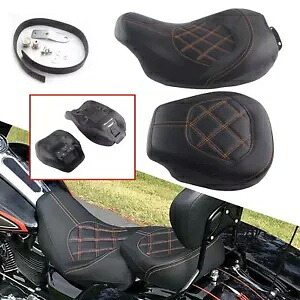 ハーレーツーリングロードグライド 2009-2022 チェッカー縫合運転席助手席に適合 Fit For Harley Touring Road Glide 2009-2022 Checker Suture Driver Passenger Seat 【並行輸入品】