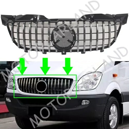 車のフロントバンパーグリルグリルメルセデスベンツ W906 スプリンター 2009-2013 クローム Car Front Bumper Grille Grill For Mercedes Benz W906 Sprinter 2009-2013 Chrome 【並行輸入品】