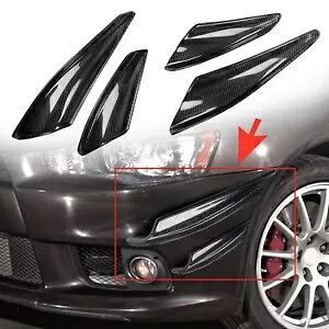 カーボンファイバーフロントバンパーカナードエアナイフトリム 2008-2010 ランサー EVO X 10 Carbon Fiber Front Bumper Canards Air Knife Trim For 2008-2010 Lancer EVO X 10 【並行輸入品】
