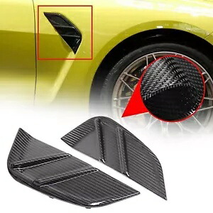 BMW G80 M3 2019-2022 カーボンファイバーフロントサイドフェンダーエアベントカバートリム For BMW G80 M3 2019-2022 Carbon Fiber Front Side Fender Air Vent Cover Trim 【並行輸入品】