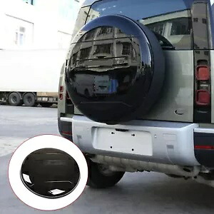 ランドローバーディフェンダー 2020-21 ABS グロスブラックリアスペアタイヤタイヤホイールカバー For Land Rover Defender 2020-21 ABS Gloss Black Rear Spare Tyre Tire Wheel Cover 【並行輸入品】