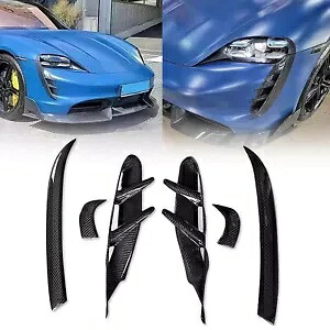 ポルシェ タイカン 2018-2022 フロントバンパーエアインテークスポイラーカバーカーボンファイバー For Porsche Taycan 2018-2022 Front Bumper Air Intake Spoiler Cover Carbon Fiber 【並行輸入品】｜カスタムパーツ WORLD倉庫