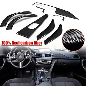 8PC リアルドライカーボンファイバーインテリアトリム装飾カバー BMW F30 F36 F80 M3 に適合 8PC Real Dry Carbon Fiber Interior Trim Decor Cover Fit For BMW F30 F36 F80 M3 【並行輸入品】