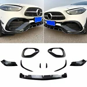 ベンツ W206 C クラス 2022+ ABS カーボンファイバーフロントバンパーリップスポイラーキット 9 個に適合 Fit Benz W206 C-Class 2022+ ABS Carbon Fiber Front Bumper Lip Spoiler Kit 9PCS 【並行輸入品】｜カスタムパーツ WORLD倉庫