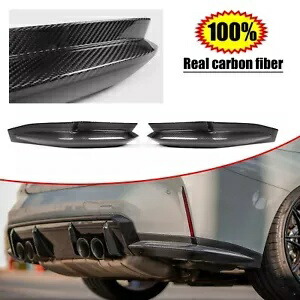 21-23 BMW G80 M3 OE スタイル リアバンパー エプロン グロスブラック ドライカーボンファイバーに適合 Fits 21-23 BMW G80 M3 OE Style Rear Bumper Aprons Gloss Black Dry Carbon Fiber 【並行輸入品】