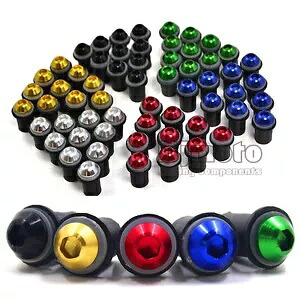 10 個 5mm オートバイフロントガラスフェアリングボルトフロントガラスネジナット + 六角レンチ 10pcs 5mm Motorcycle Windshield Fairing Bolts Windscreen Screws Nuts + Allen Key 【並行輸入品】