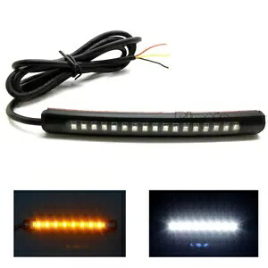 曲げ可能な 17LED ストリップ アンバー ホワイト ライト ブレーキ ターン シグナル インジケーター オートバイ Bendable 17LED Strip Amber White Light Brake Turn Signal Indicator Motorcycle 【並行輸入品】
