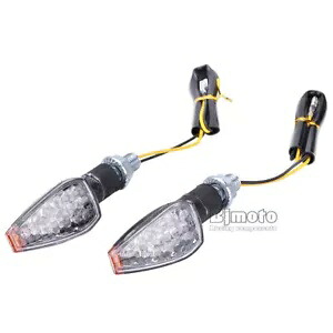 2X オートバイ LED ターンシグナル アンバー ライト インジケーター ランプ EMARK クリア レンズ ブラック 2X Motorcycle LED Turn Signal Amber Light Indicator Lamp EMARK Clear Lens Black 【並行輸入品】