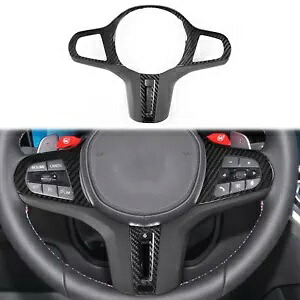 リアルカーボンファイバー BMW X3M F97 X4M F98 X5M ステアリングホイール装飾カバートリム Real Carbon Fiber For BMW X3M F97 X4M F98 X5M Steering Wheel Decor Cover Trim 【並行輸入品】