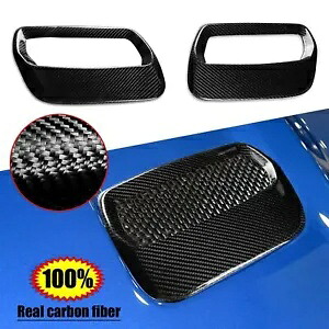 2x マスタング 2018-2024 カーボンファイバーエンジンフードエアアウトレットベントキャップトリム 2x For Mustang 2018-2024 Carbon Fiber Engine Hood Air Outlet Vent Cap Trim 【並行輸入品】