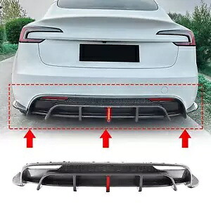リアバンパーディフューザーリップボディキットライト付きテスラモデル 3 2024+ カーボンスタイル Rear Bumper Diffuser Lip Body Kits W/ Light For Tesla Model 3 2024+ Carbon Style 【並行輸入品】