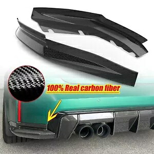 2x ドライカーボンファイバーリアバンパーリップスプリッター BMW G80 M3 セダン 2021-2023 2x Dry Carbon Fiber Rear Bumper Lip Splitters For BMW G80 M3 Sedan 2021-2023 【並行輸入品】｜カスタムパーツ WORLD倉庫
