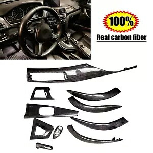 リアルカーボンファイバー BMW 3 4 シリーズ F30 F32 3GT F34 2013-2019 インテリアセットトリム Real Carbon Fiber For BMW 3 4 Series F30 F32 3GT F34 2013-2019 Interior Set Trim 【並行輸入品】
