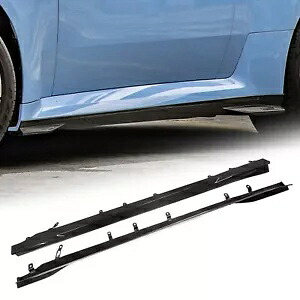 2×BMW G87 M2 2023-2024 カーボンファイバーサイドスカートエクステンションリップスポイラーに適合 2×Fit For BMW G87 M2 2023-2024 Carbon Fiber Side Skirt Extension Lip Spoiler 【並行輸入品】