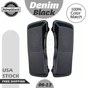 アドバン デニム ブラック サドルバッグ スピーカー蓋はハーレー ストリート ロード エレクトラ 06-13 に適合 Advan Denim Black Saddlebag Speaker Lids Fits Harley Street Road Electra 06-13 【並行輸入品】