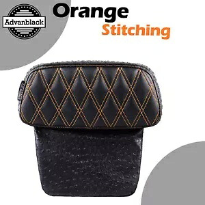Advanblack オレンジ ステッチ ラプター スモール バックレスト パッド ハーレー ツーリングに適合 Advanblack Orange Stitching Raptor Small Backrest Pad Fits Harley Touring 【並行輸入品】