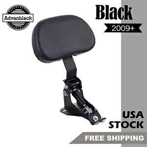 Advanblack 調節可能なライダー バックレスト、取り付けキット付き、2009 年以降のハーレーに適合 Advanblack Adjustable Riders Backrest with Mounting Kit Fits 2009+ Harley 【並行輸入品】