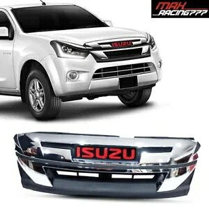 フロントグリル グリルロゴ レッドクローム フィット いすゞ D-MAX DMAX ブレード 2015-2019 FRONT GRILL GRILLE LOGO RED CHROME FIT ISUZU D-MAX DMAX BLADE 2015-2019 【並行輸入品】