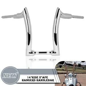 14インチ ライズ ハンドルバー クローム エイプ ハンガー ドラッグバー ハーレー ソフテイル ローライダーに適合 14'' Rise Handlebar Chrome Ape Hanger Drag Bar Fit For Harley Softail Low Rider 【並行輸入品】