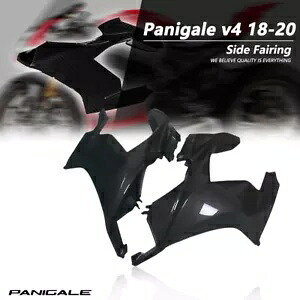 ドゥカティ パニガーレ V4 R/S 18-20 カーボンファイバーサイドフェアリングサイドパネルカバーに適合 Fit DUCATI Panigale V4 R/S 18-20 Carbon Fiber Side Fairings Side Panel Cover 【並行輸入品】