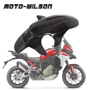 2021 + ドゥカティ ムルティストラーダ V4 V4S カーボンファイバーフロントフェンダーマッドガードハガー 2021+ For DUCATI Multistrada V4 V4S Carbon Fiber Front Fender Mudguard Hugger 【並行輸入品】