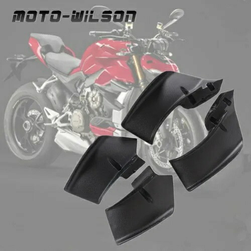 2020 2021+ ドゥカティストリートファイター V4 V4S カーボンファイバーサイドウイングレット空力 2020 2021+ For DUCATI Streetfighter V4 V4S Carbon Fiber Side Winglet Aerodynamic 【並行輸入品】