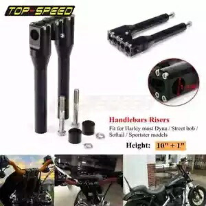1 1/8インチ トップクランプハンドルバー 10インチまたは11インチライザー ハーレーダイナストリートボブソフテイル用 1 1/8\